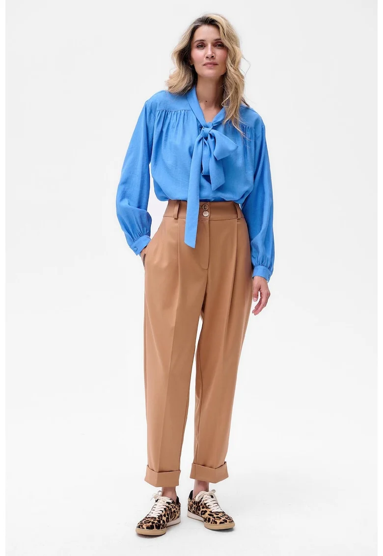 Pantaloni conici Hilton cu talie inalta