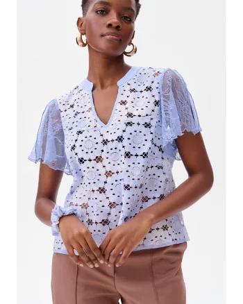 Bluza cu maneci din dantela Tefal