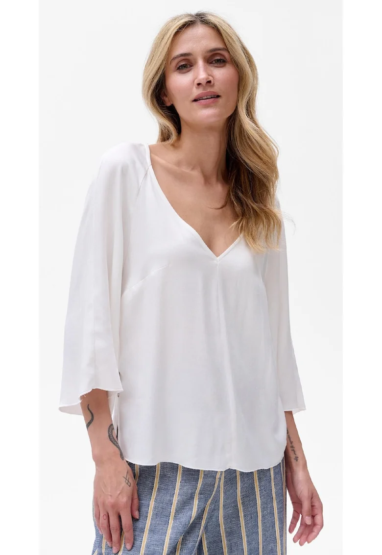 Bluza cu decolteu in V uni