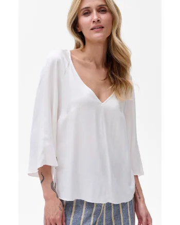 Bluza cu decolteu in V uni
