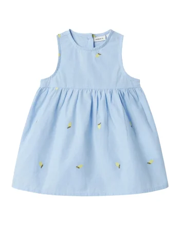 Rochie fete  13240054, Bumbac organic, Albastru deschis