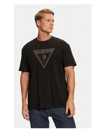 Tricou cu decolteu la baza gatului imprimeu logo