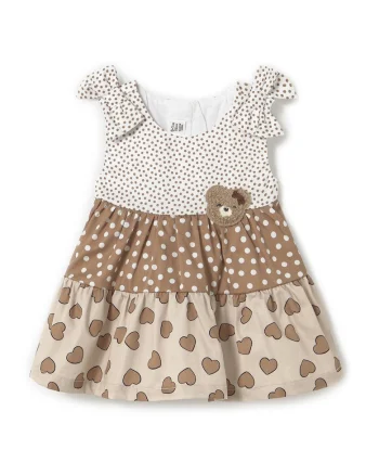 Rochie de vara fete  1868, Bumbac, Maro, Maro