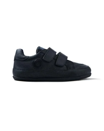 Pantofi sport de piele cu velcro, Negru