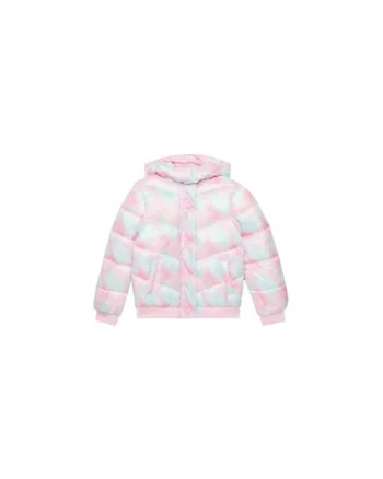 Geaca cu vatelina, model tie-dye si imprimeu logo
