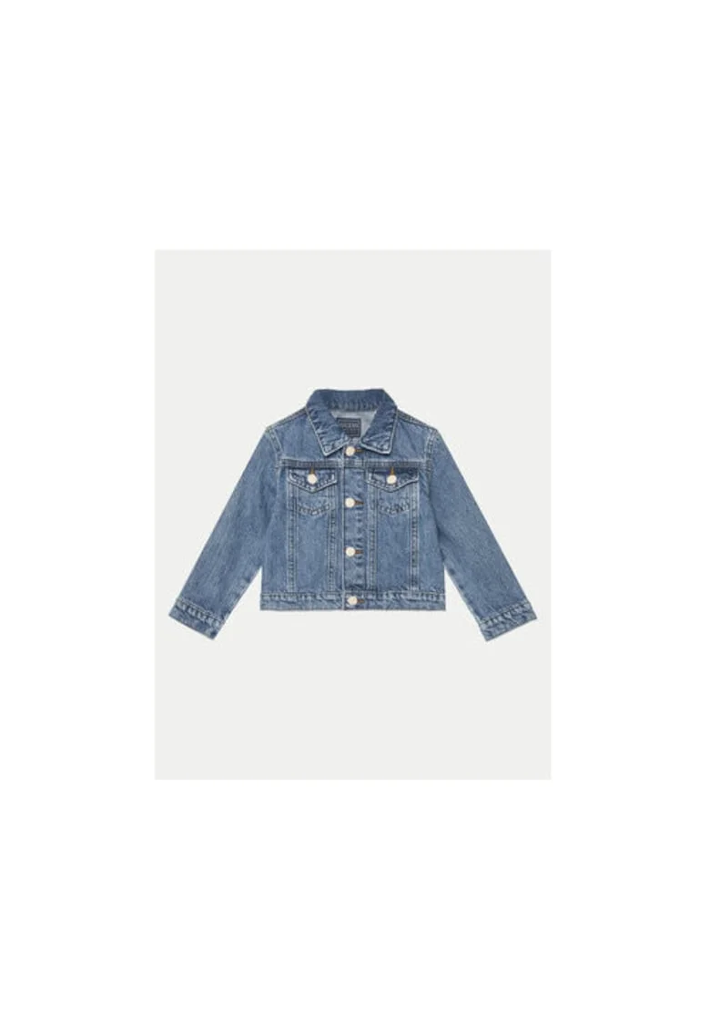 Jacheta din denim cu model cu inimi