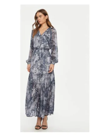 Rochie maxi cu imprimeu abstract