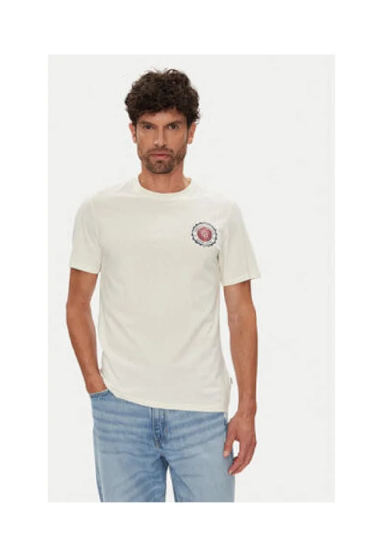 Tricou din bumbac organic cu logo rotund frontal,