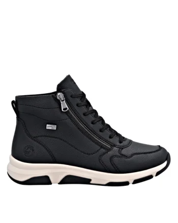 Ghete sport, dama,  D1S71-00 negru, piele naturala, Negru