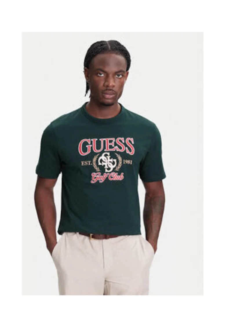 Tricou elastic din bumbac si bumbac organic cu logo,