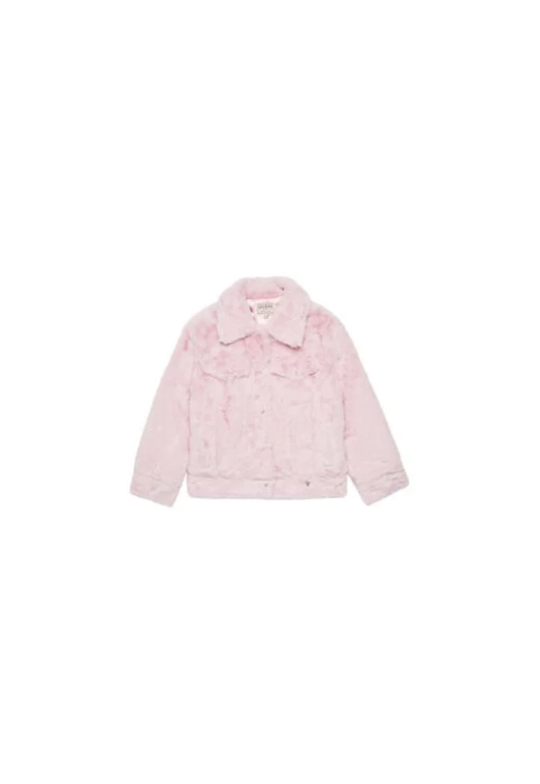 Haina din blana shearling cu logo stantat