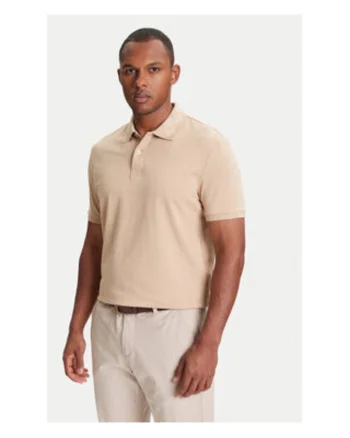 Tricou polo din bumbac cu terminatii rulate