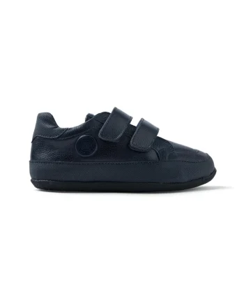 Pantofi sport de piele cu velcro, Bleumarin