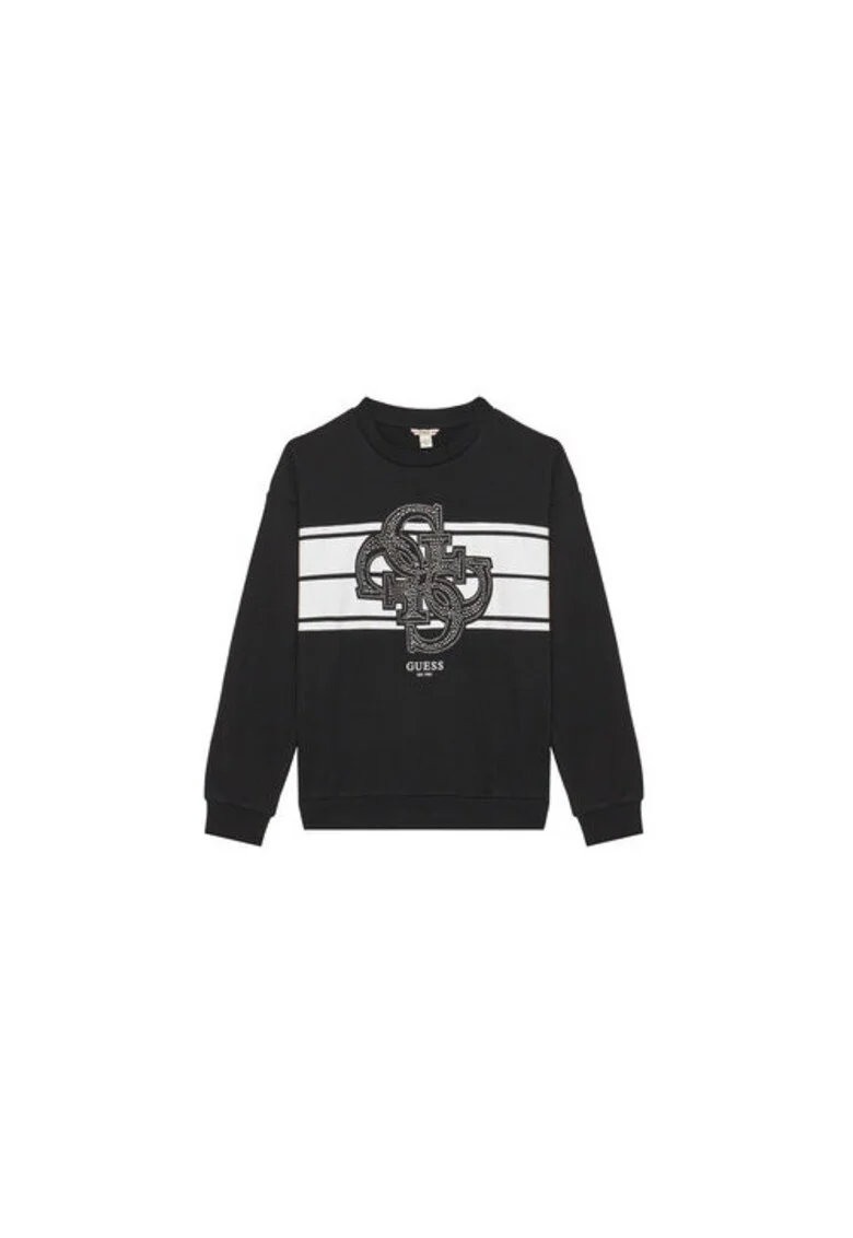 Bluza de trening din bumbac cu aplicatie logo din strasuri