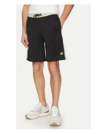 Pantaloni scurti cu logo si talie inalta