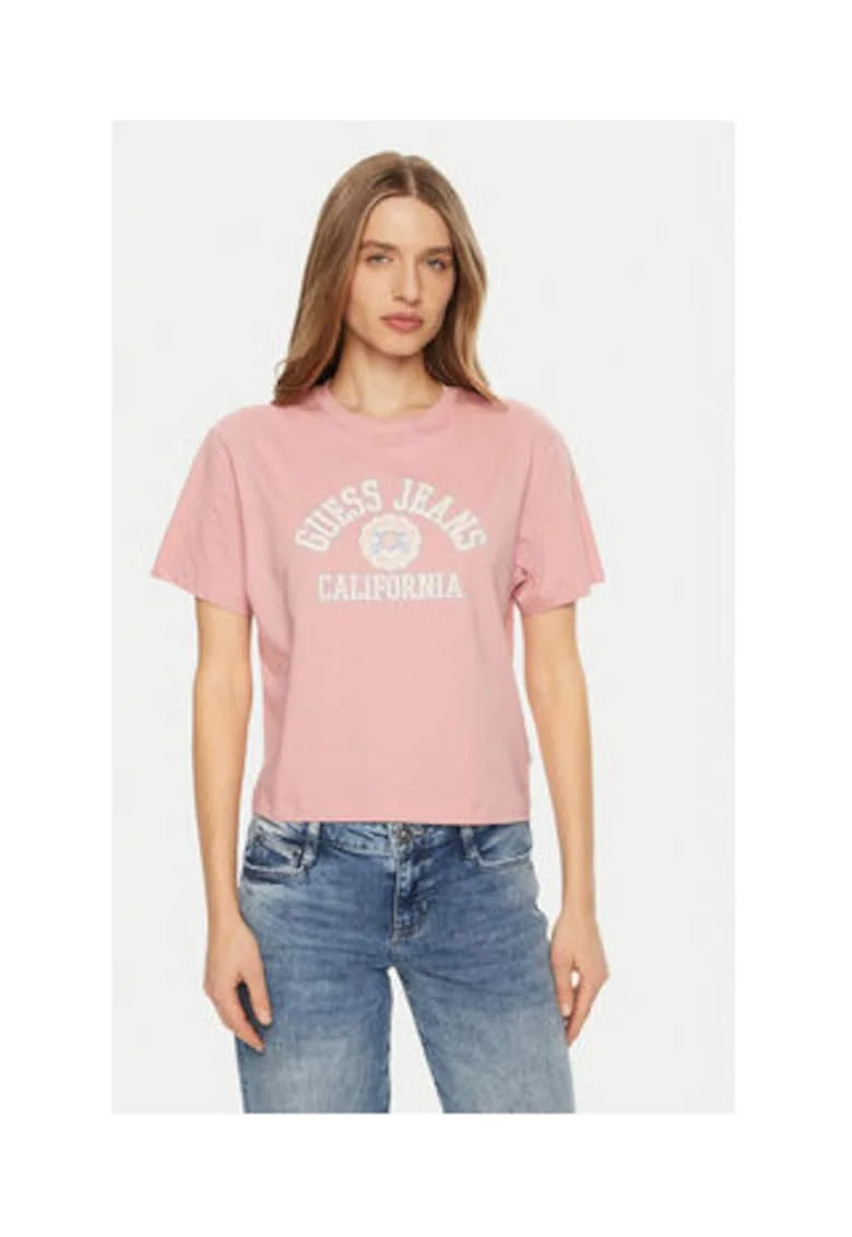 Tricou din bumbac cu imprimeu logo frontal