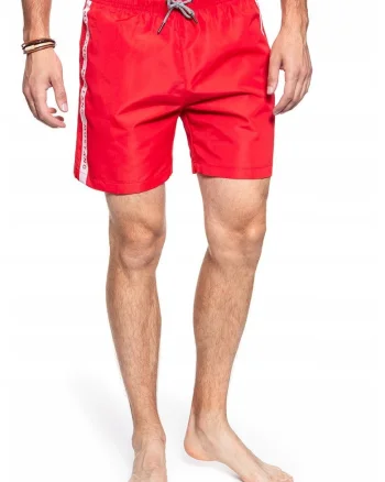 Costum de baie barbati,  Simon, Regular Fit, rosu,
