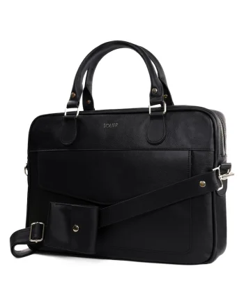 Geanta de dama din piele pentru laptop FL25, neagra