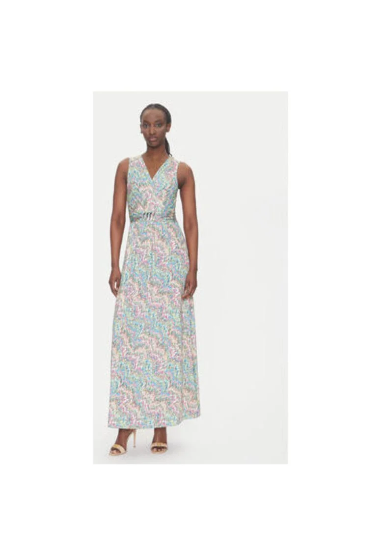 Rochie de vara dama  251-RPOPPA, Poliester, Multicolor, Multicolor