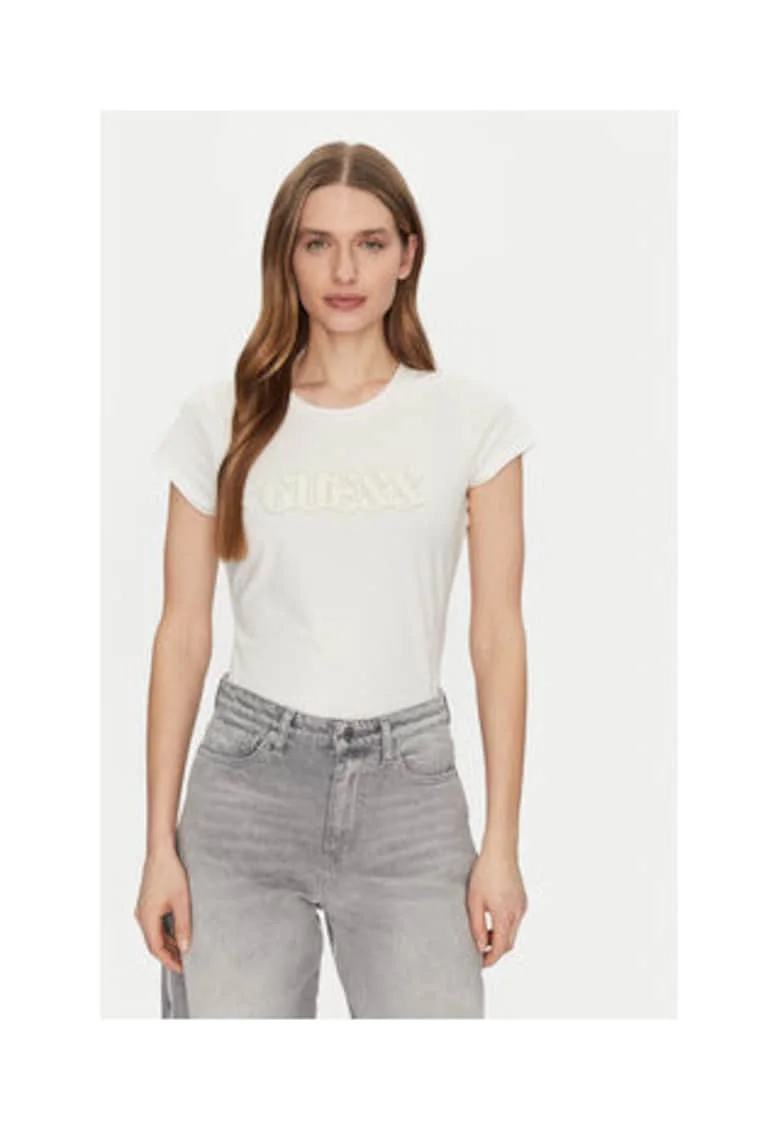 Tricou din amestec de bumbac organic cu logo pe piept