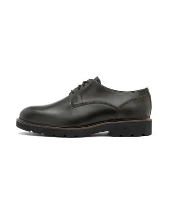Pantofi derby de piele Harry, Negru/Negru stins