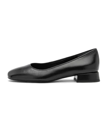 Pantofi de piele intoarsa cu toc patrat Marla, Negru