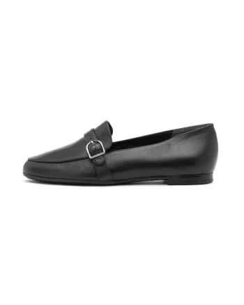 Pantofi loafer uni de piele, Negru