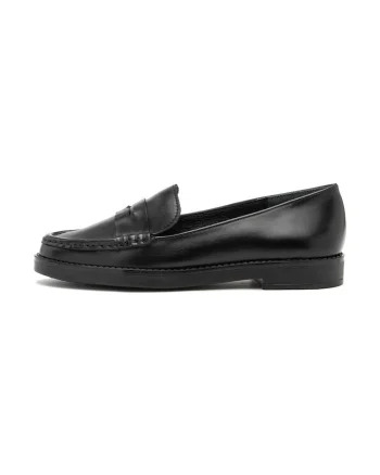 Pantofi loafer uni de piele intoarsa Kinga, Negru