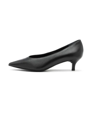 Pantofi din piele cu toc si varf ascutit Sarah, Negru