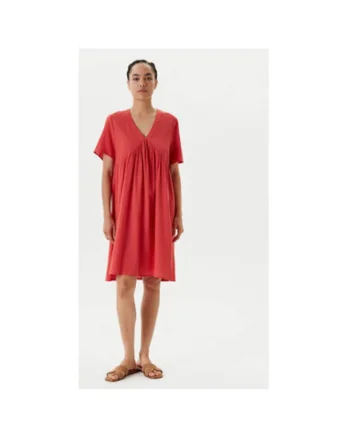 Rochie de vara dama  4PQNDV0BS, Viscoza/Bumbac, Rosu, Rosu