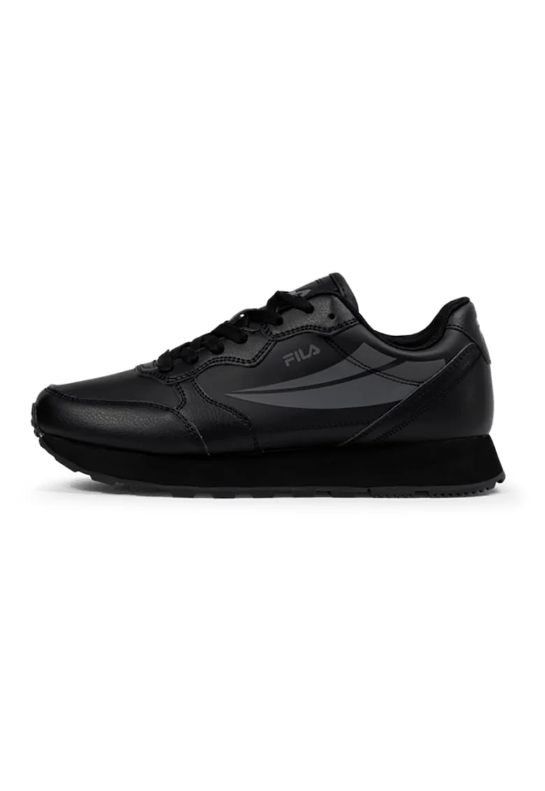 Pantofi sport din piele ecologica cu logo Hypert, Negru/Gri inchis