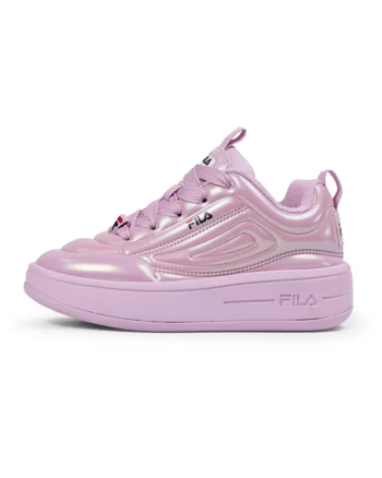 Pantofi sport wedge din piele ecologica, Roz pastel