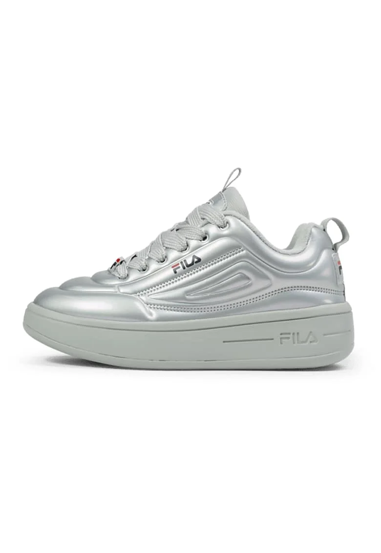Pantofi sport wedge din piele ecologica, Gri cenusiu