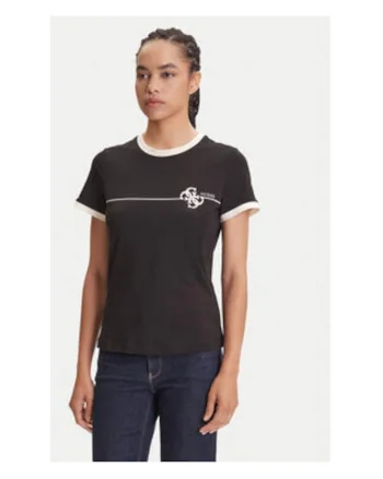 Tricou din amestec de bumbac cu logo grafic si model colorblock