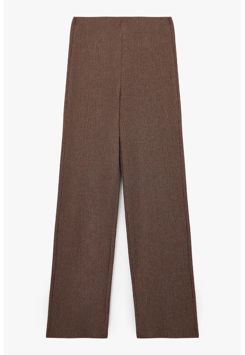 Pantaloni drepti texturati, Maro