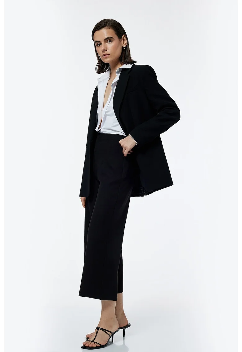 Pantaloni capri regular fit, Negru