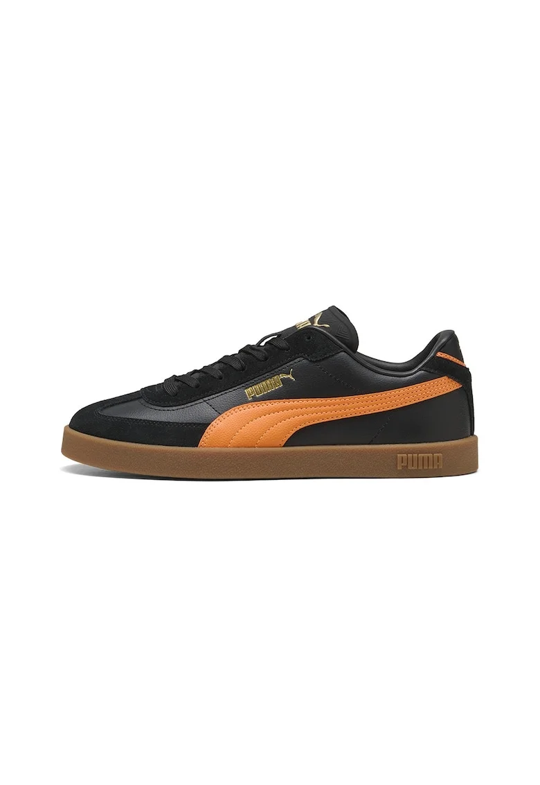 Pantofi sport Club II Era de piele intoarsa si piele ecologica, Negru/Portocaliu mandarina