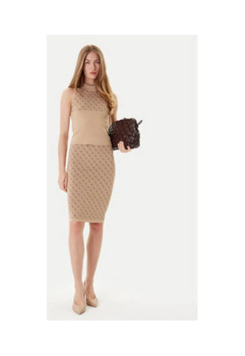 Fusta midi creion cu model