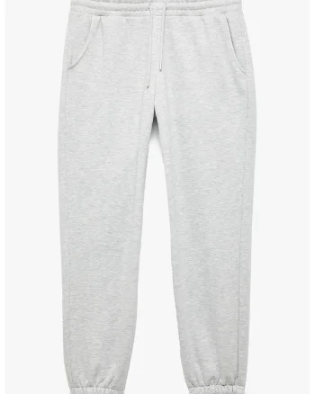 Pantaloni din amestec de bumbac cu snururi, Gri deschis melange