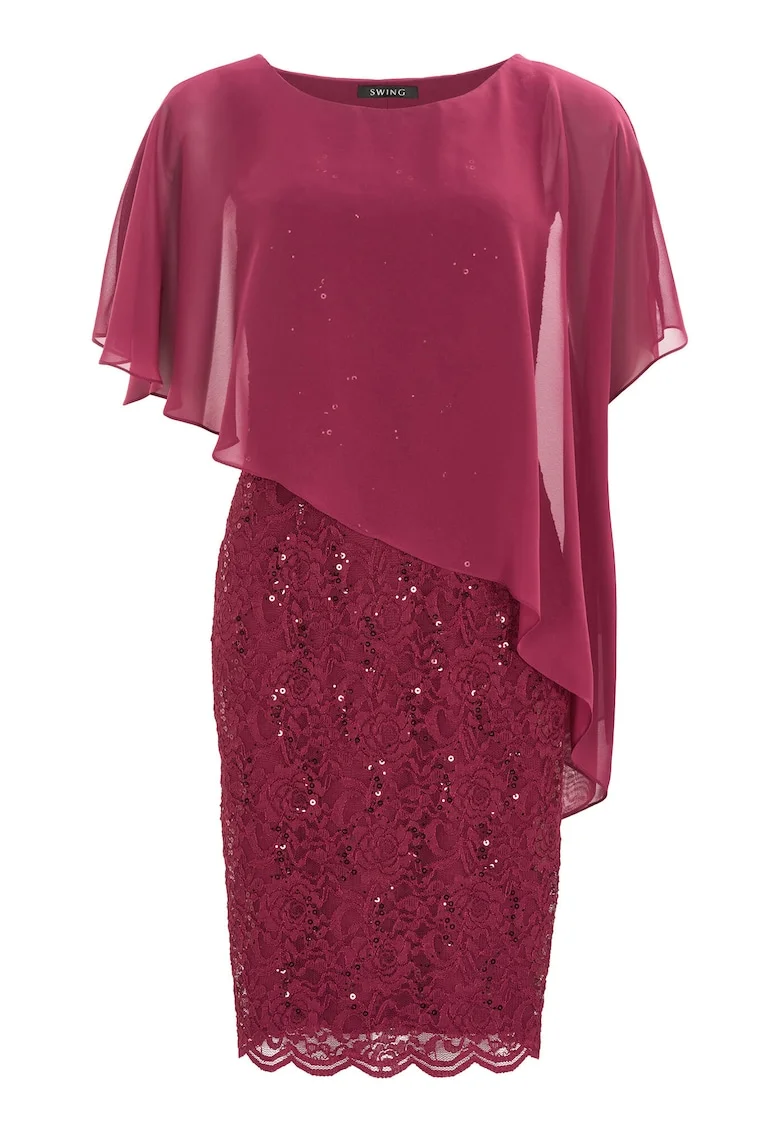 Rochie dama  77760410, Poliester, Visiniu
