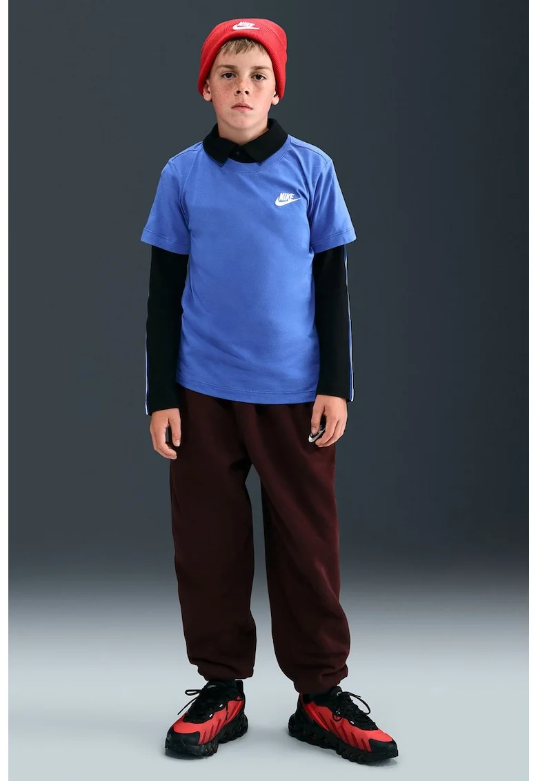 Tricou din bumbac cu decolteu la baza gatului Futura, Albastru deschis