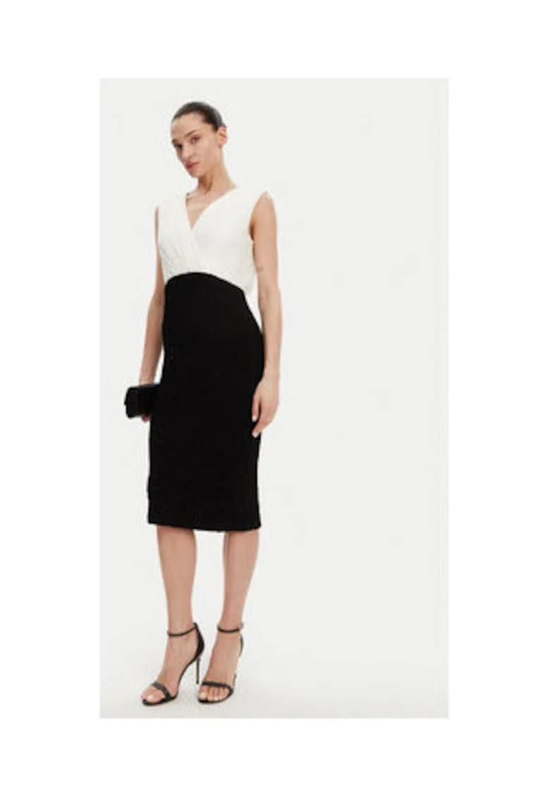 Rochie combi DD4KWD80, 100% poliester, Alb/Negru