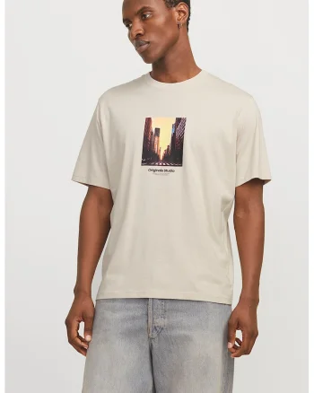Tricou relaxed fit de bumbac cu imprimeu, Maro/Grej