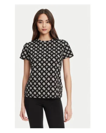 Tricou regular fit de bumbac cu design logo si decolteu la baza gatului