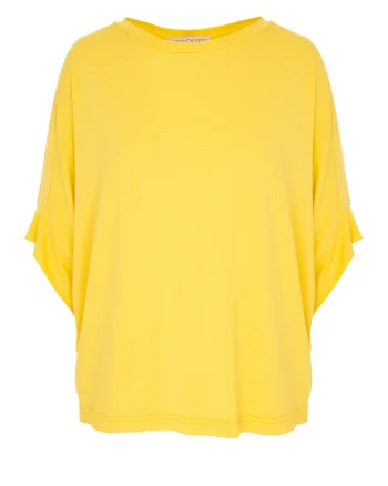 Bluza cu slit pe spate, Galben pai