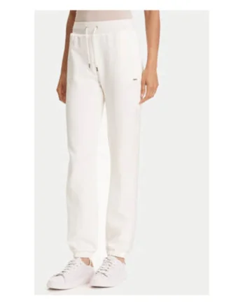 Pantaloni de trening regular fit din amestec de bumbac cu talie medie cu snur