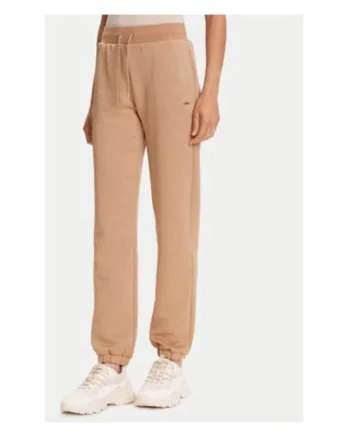 Pantaloni de trening din amestec de bumbac cu logo metalic si model logo discret