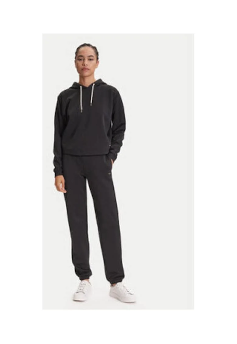 Pantaloni de trening din amestec de bumbac cu model logo discret, logo metalic si snur in talie