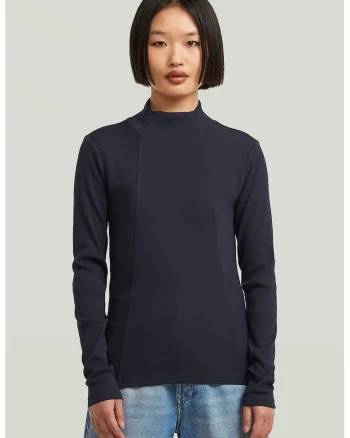 Bluza slim fit din amestec de bumbac organic, Albastru ultramarin