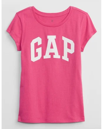 Tricou cu imprimeu logo, Alb/Roz aprins